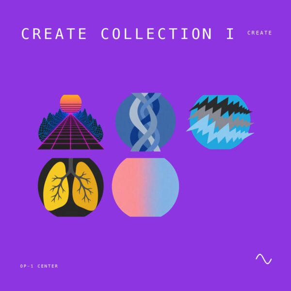 Create Collection I sample pack bundle cover art for the Teenage Engineering OP-1