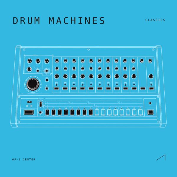 Drum Machines sample pack cover art for the Teenage Engineering OP-1