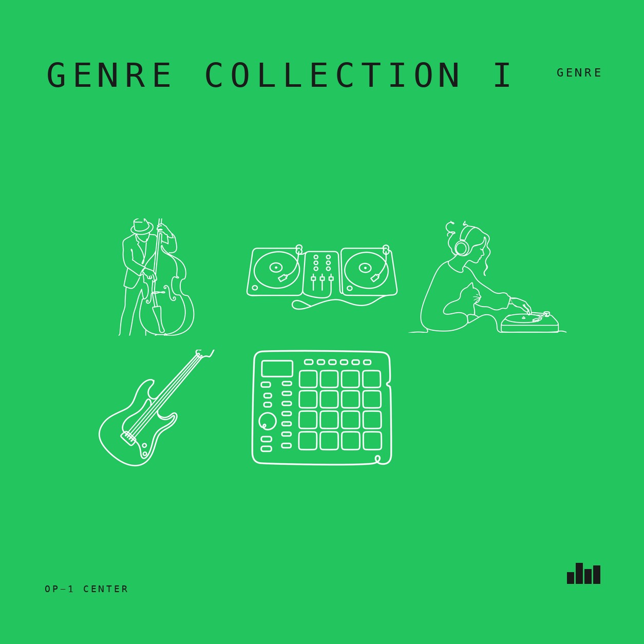 Genre Collection I sample pack bundle cover art for the Teenage Engineering OP-1