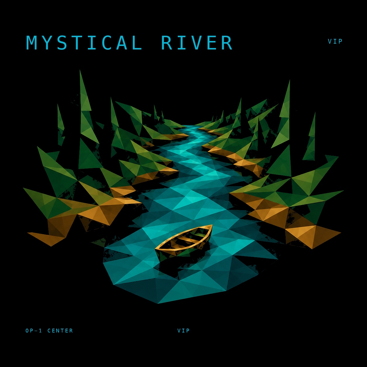 Mystical River sample pack cover art for the Teenage Engineering OP-1