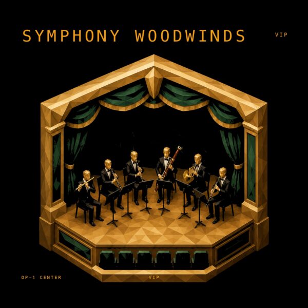 Symphony Woodwinds sample pack cover art for the Teenage Engineering OP-1