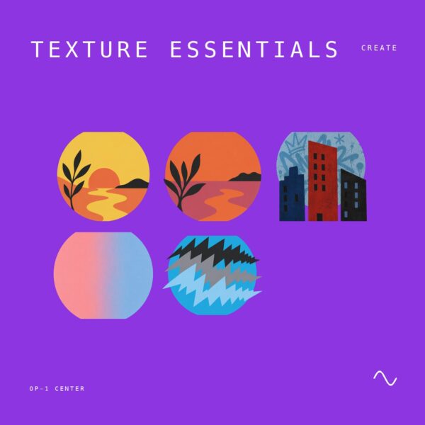 Texture Essentials sample pack bundle cover art for the Teenage Engineering OP-1