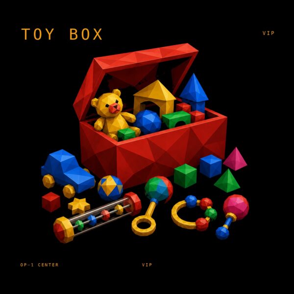 Toy Box sample pack cover art for the Teenage Engineering OP-1